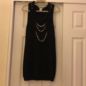 Nanette Lepore Sweater Dress with Pearls.